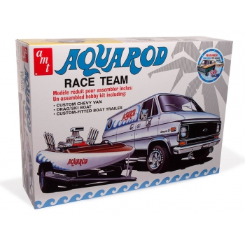 Plastikmodell – 1:25 Aqua Rod Race Team 1975 Chevy Van, Rennboot und Anhänger – AMT1338